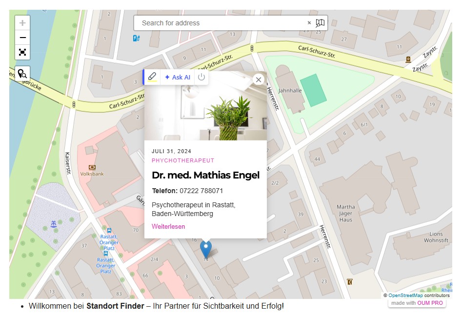 Standort Finder Freischaltung